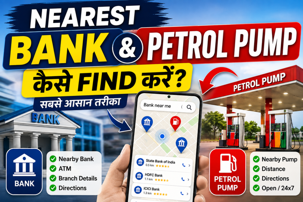 Nearest Bank and Petrol Pump कैसे Find करें? जानिए सबसे आसान तरीका